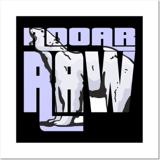 Rooar Raw Polar Bear T-Shirt Posters and Art
